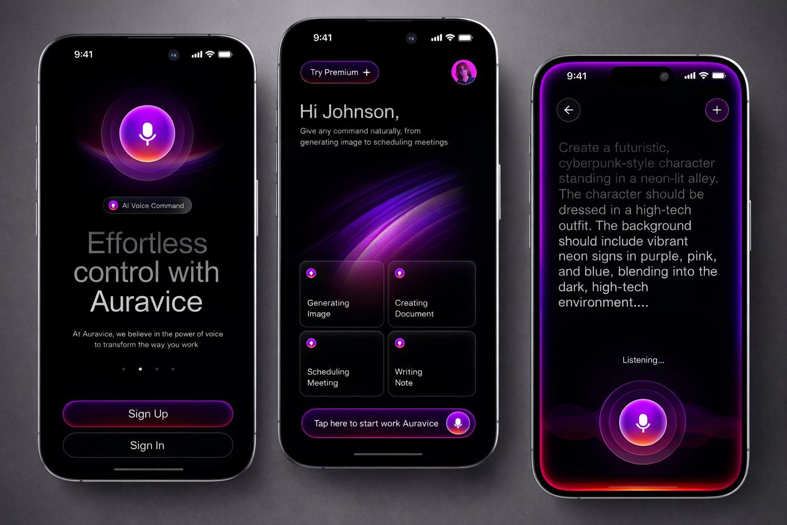 Syncra AI – Voice Command Mobile App – slide 1