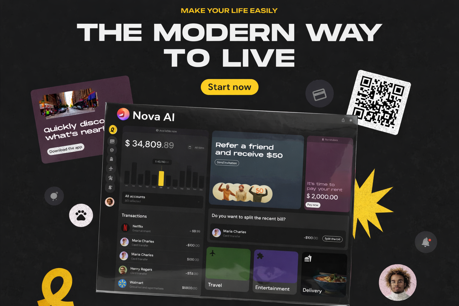 Easily Fintech – Creative Landing Page – slide 1
